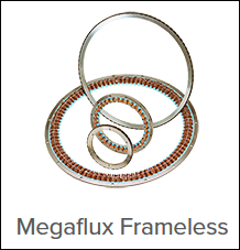 Megaflux Frameless Brushless Torque Motors, Continuous stall torque up to 2020 Nm (1490 lb‑ft)